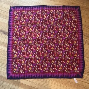 Vintage 100% Wool People Population Scarf